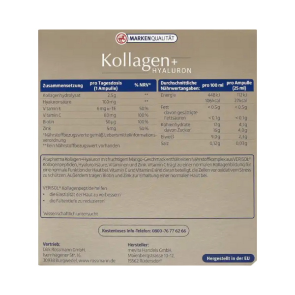 Altapharma Beauty Kollagen Hyaluron Trinkampullen