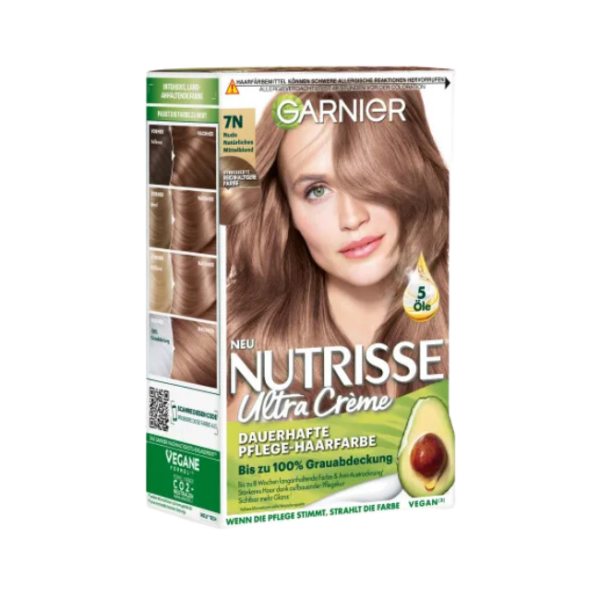 Garnier Nutrisse Haarfarbe Nude 7N Natürliches Mittelblond 1 St SOLAV EU