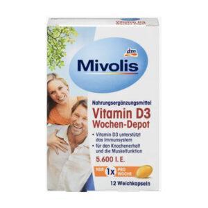 Mivolis Vitamin D3 Wochen-Depot, Weichkapseln 12 St., 5 g