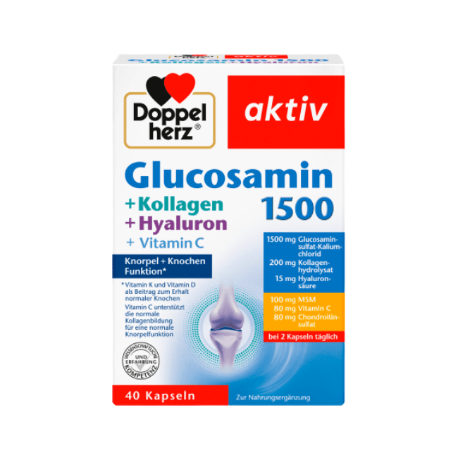 Doppelherz Glucosamin + Kollagen + Hyaluron, 40 Kapseln, 46 g