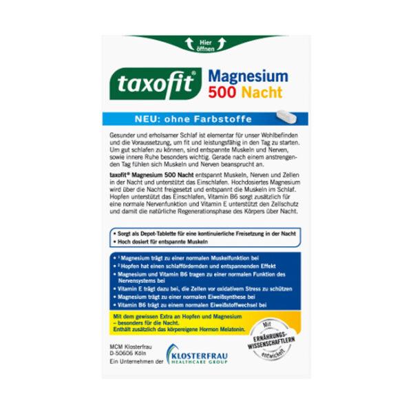 taxofit Magnesium 500 Nacht Depot (30 Tabletten) 47,9