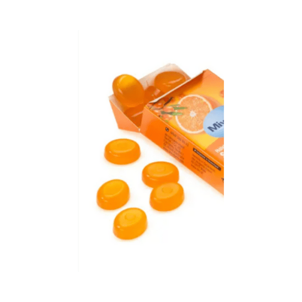 Mivolis Bonbon, Sanddorn-Orange, zuckerfrei, 50 g