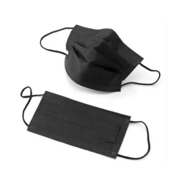 Mivolis Medizinische Mundschutzmaske für Erwachsene (schwarz), 10 St