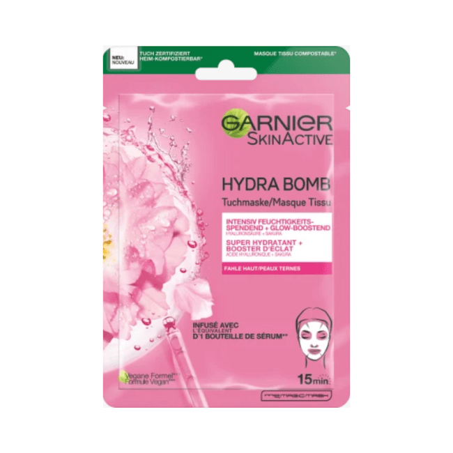 Garnier Skin Active Tuchmaske Hydra Bomb Sakura Glow-Boosting 1St., 28 g