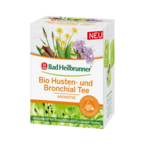 Bad Heilbrunner ArzneiTee, Bio Husten- & Bronchial Tee im Pyramidenbeutel (12 x 2g) 24 g