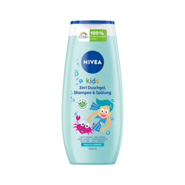 Nivea Kids Kinder Duschgel & Shampoo & Spülung 3in1 Apfelduft 250 ml