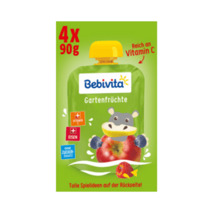 Bebivita Quetschie Bärenstark Gartenfrüchte ab 1 Jahr (4x90 g) 360 g