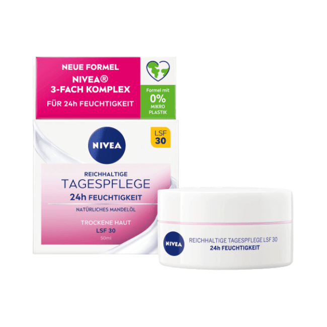 NIVEA Gesichtscreme Essentials trockene Haut LSF 30, 50 ml
