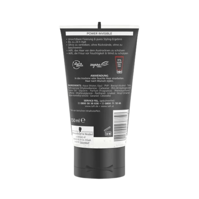 Schwarzkopf taft Haargel POWER INVISIBLE Halt 5, 150 ml