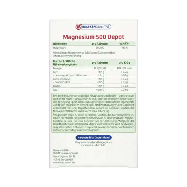 altapharma Magnesium 500 Depot