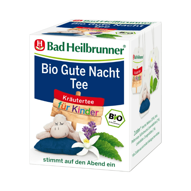 Bad Heilbrunner Kindertee, Bio Gute Nacht Tee (8 Beutel) 14 g