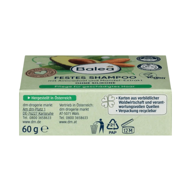 Balea Festes Shampoo Avocado Mandelmilch 60 g