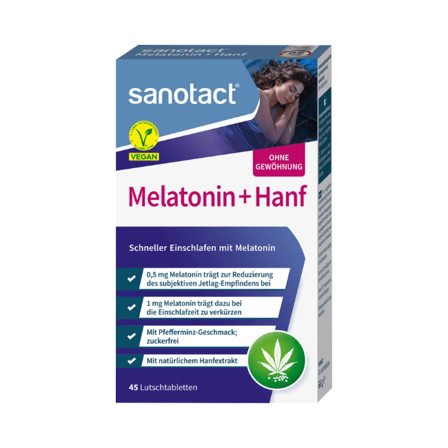 sanotact Melatonin + Hanf Lutschtabletten 45 St, 66 g