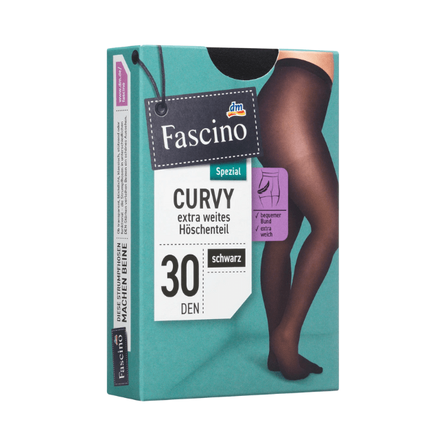 Fascino Strumpfhose Curvy schwarz Gr. 52/54, 30 DEN 1 St