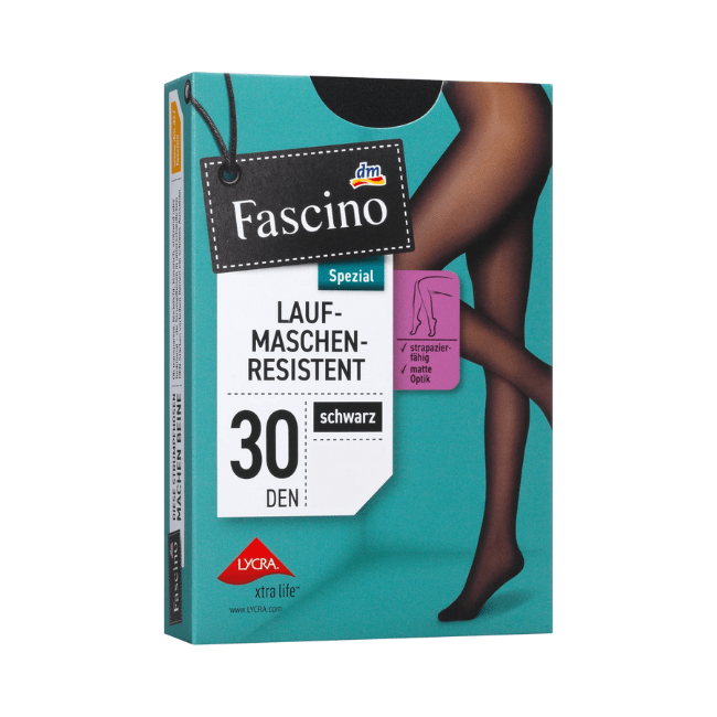 Fascino Strumpfhose laufmaschenresistent schwarz Gr. 38/40, 30 DEN 1 St